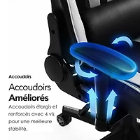 Naz Gladius Ergonomic High-Back Faux Leather Gaming Chair - Black/White