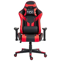 Fauteuil de jeu ergonomique à dossier haut en similicuir Gladius de Naz - Rouge