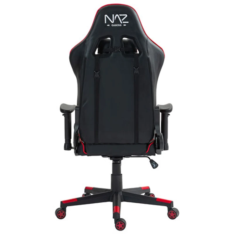 Fauteuil de jeu ergonomique à dossier haut en similicuir Gladius de Naz - Rouge