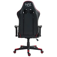 Fauteuil de jeu ergonomique à dossier haut en similicuir Gladius de Naz - Rouge