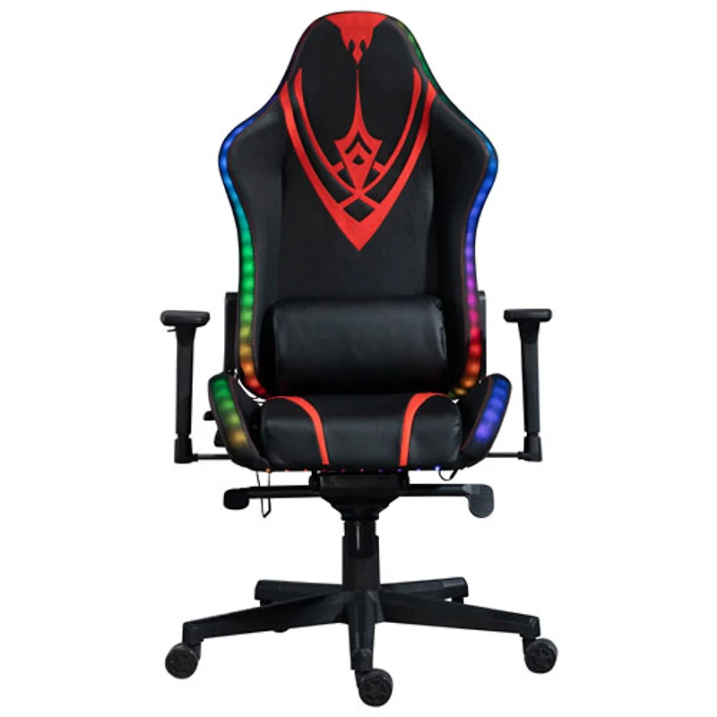 Fauteuil de jeu ergonomique à dossier haut en similicuir Excalibur de Naz avec DEL RVB - Noir