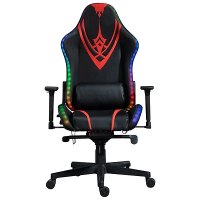 Fauteuil de jeu ergonomique à dossier haut en similicuir Excalibur de Naz avec DEL RVB - Noir