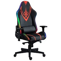 Fauteuil de jeu ergonomique à dossier haut en similicuir Excalibur de Naz avec DEL RVB - Noir