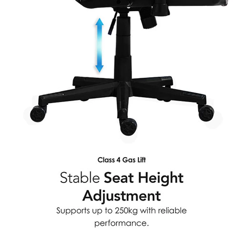 Fauteuil de jeu ergonomique à dossier haut en similicuir Excalibur de Naz avec DEL RVB - Noir