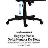 Fauteuil de jeu ergonomique à dossier haut en similicuir Excalibur de Naz avec DEL RVB - Noir
