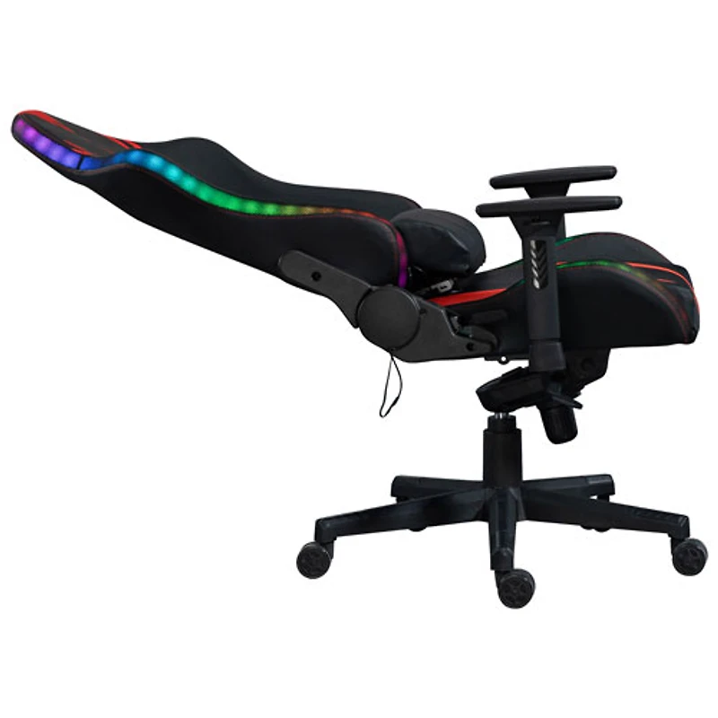 Fauteuil de jeu ergonomique à dossier haut en similicuir Excalibur de Naz avec DEL RVB - Noir