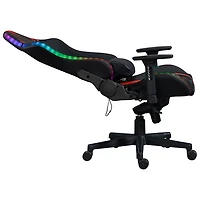 Fauteuil de jeu ergonomique à dossier haut en similicuir Excalibur de Naz avec DEL RVB - Noir