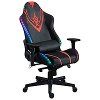 Fauteuil de jeu ergonomique à dossier haut en similicuir Excalibur de Naz avec DEL RVB - Noir