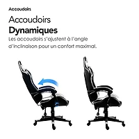 Fauteuil de jeu ergonomique à dossier haut en similicuir Tachi de Naz