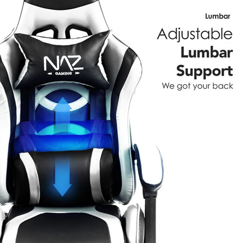 Fauteuil de jeu ergonomique à dossier haut en similicuir Tachi de Naz