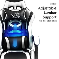 Fauteuil de jeu ergonomique à dossier haut en similicuir Tachi de Naz