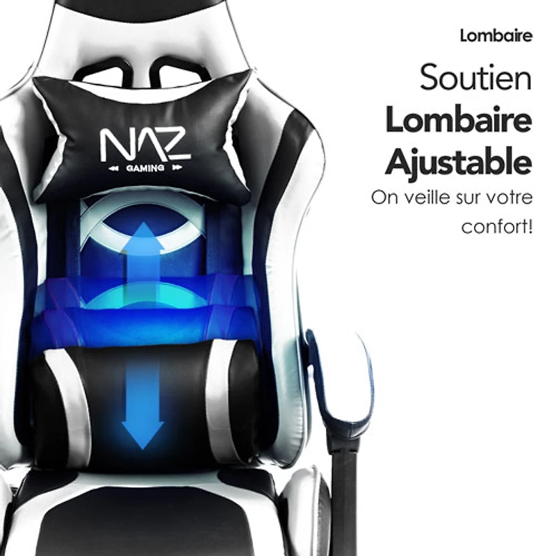 Fauteuil de jeu ergonomique à dossier haut en similicuir Tachi de Naz