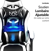 Fauteuil de jeu ergonomique à dossier haut en similicuir Tachi de Naz