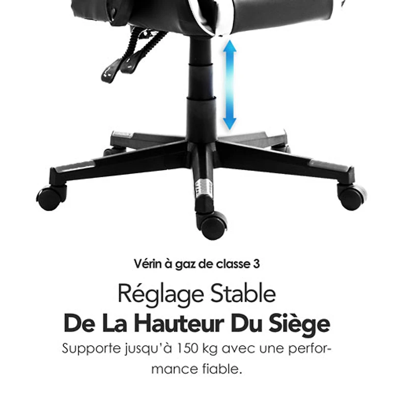 Fauteuil de jeu ergonomique à dossier haut en similicuir Tachi de Naz