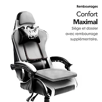 Fauteuil de jeu ergonomique à dossier haut en similicuir Tachi de Naz