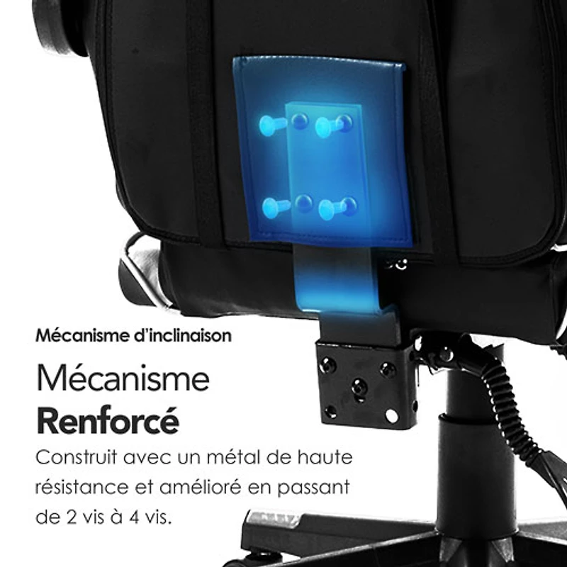 Fauteuil de jeu ergonomique à dossier haut en similicuir Tachi de Naz