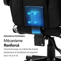 Fauteuil de jeu ergonomique à dossier haut en similicuir Tachi de Naz