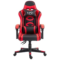 Fauteuil de jeu ergonomique à dossier haut en similicuir Tachi de Naz - Rouge