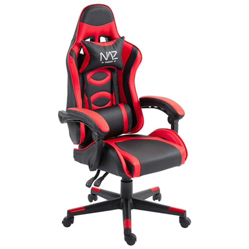 Fauteuil de jeu ergonomique à dossier haut en similicuir Tachi de Naz - Rouge