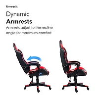 Fauteuil de jeu ergonomique à dossier haut en similicuir Tachi de Naz - Rouge
