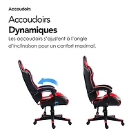 Fauteuil de jeu ergonomique à dossier haut en similicuir Tachi de Naz - Rouge
