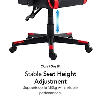 Fauteuil de jeu ergonomique à dossier haut en similicuir Tachi de Naz - Rouge
