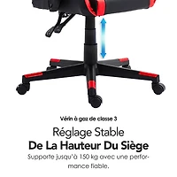Fauteuil de jeu ergonomique à dossier haut en similicuir Tachi de Naz - Rouge