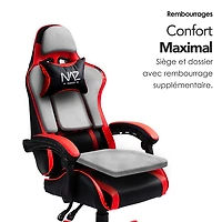 Naz Tachi Ergonomic High-Back Faux Leather Gaming Chair - Red