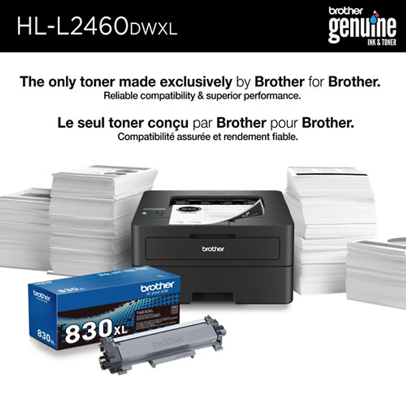Brother HLL2460DWXL Duplex Monochrome Wireless Laser Printer with 4,200 Prints Toner - Only at Best Buy