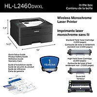 Brother HLL2460DWXL Duplex Monochrome Wireless Laser Printer with 4,200 Prints Toner - Only at Best Buy