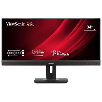 Moniteur de jeu DEL IPS QHD 100 Hz GàG 5 ms de 34 po de Viewsonic (VG3456A) - Noir