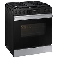 Cuisinière à gaz encastrable à 5 brûleurs et ventilateur à convection 30 po 6 pi³ BESPOKE de Samsung (NSG6DG8300SRAA) - Acier inoxydable noir mat
