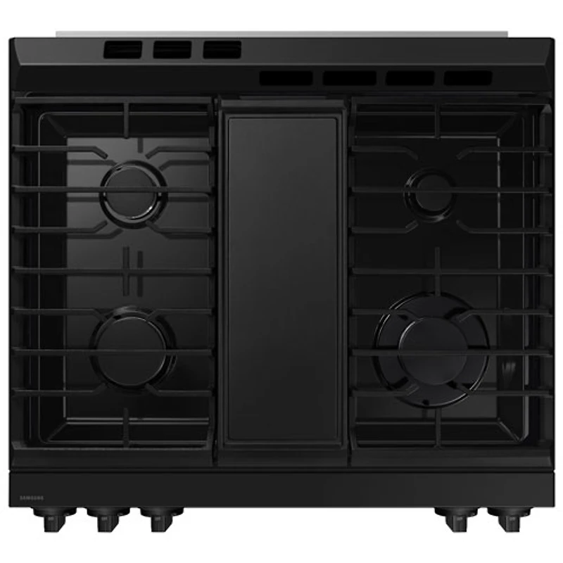 Cuisinière à gaz encastrable à 5 brûleurs et ventilateur à convection 30 po 6 pi³ BESPOKE de Samsung (NSG6DG8300SRAA) - Acier inoxydable noir mat