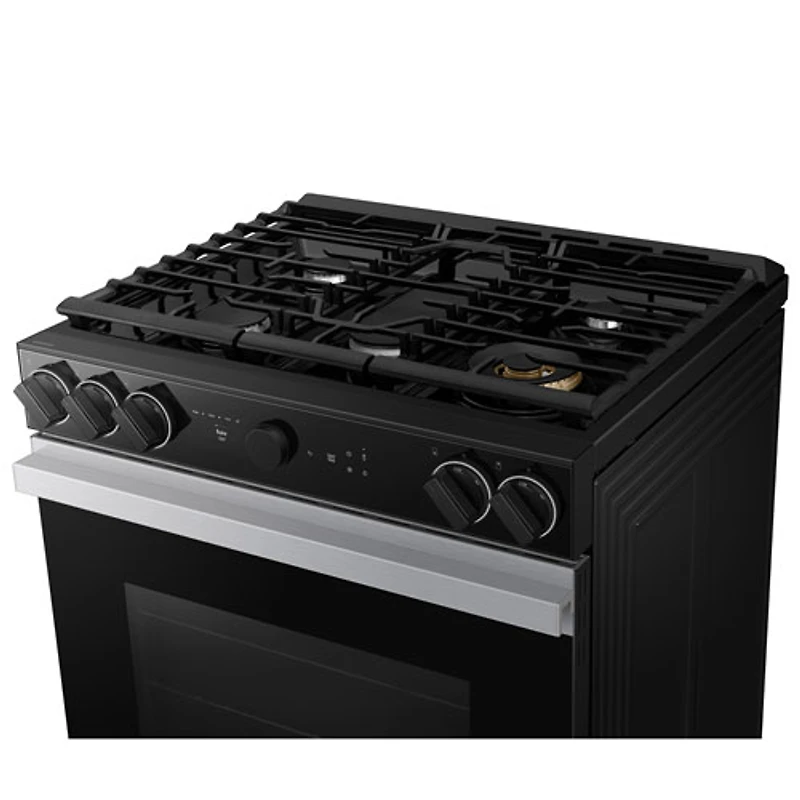 Cuisinière gaz encastrable 5 brûleurs convection véritable 6 pi³ 30 po BESPOKE de Samsung (NSG6DG8700SRAA) - Acier inoxydable