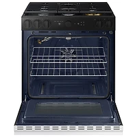 Samsung BESPOKE 30" 6.0 Cu. Ft. True Convection 5-Burner Slide-In Gas Range (NSG6DB870012AA) - White Glass