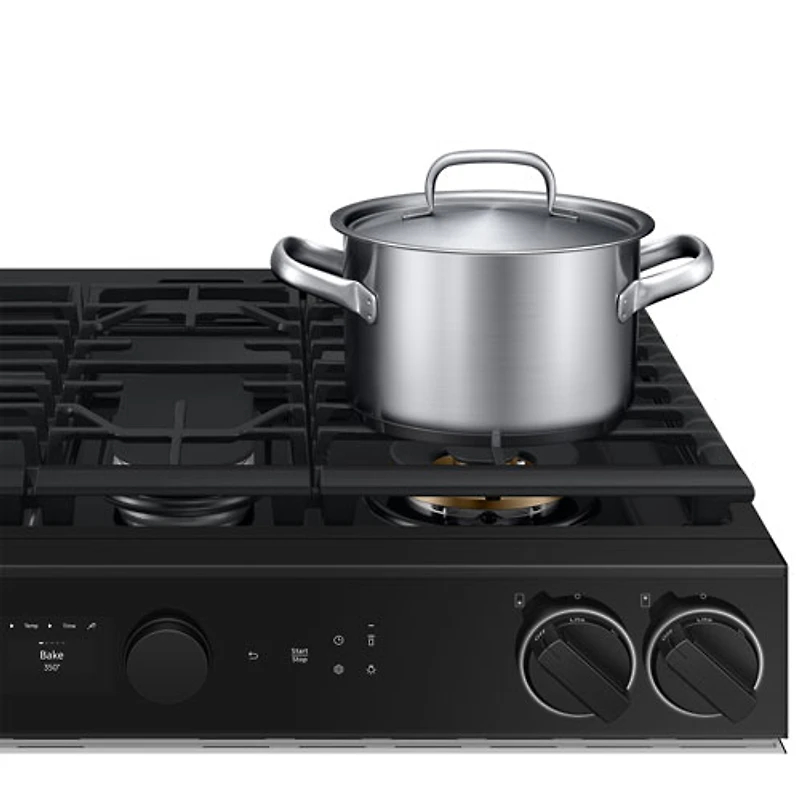 Samsung BESPOKE 30" 6.0 Cu. Ft. True Convection 5-Burner Slide-In Gas Range (NSG6DB870012AA) - White Glass