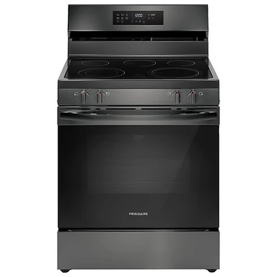Cuisinière électrique à convection à ventilateur et friture à air chaud 5 éléments 5,3 pi³ 30 po de Frigidaire (FCRE308CAD) - Inox noir