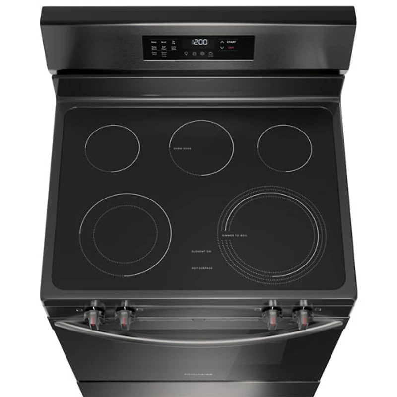 Cuisinière électrique à convection à ventilateur et friture à air chaud 5 éléments 5,3 pi³ 30 po de Frigidaire (FCRE308CAD) - Inox noir