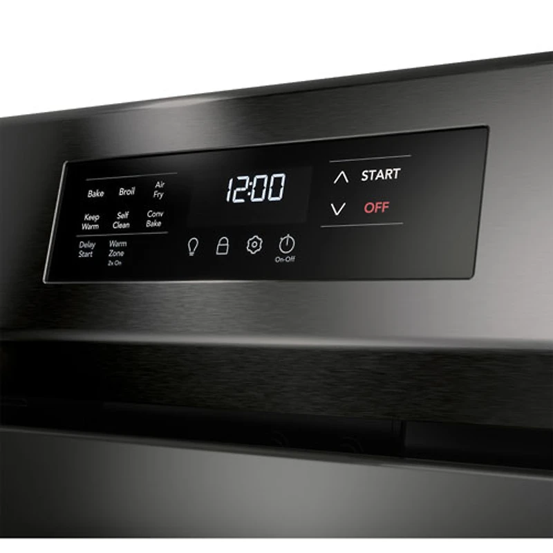 Cuisinière électrique à convection à ventilateur et friture à air chaud 5 éléments 5,3 pi³ 30 po de Frigidaire (FCRE308CAD) - Inox noir