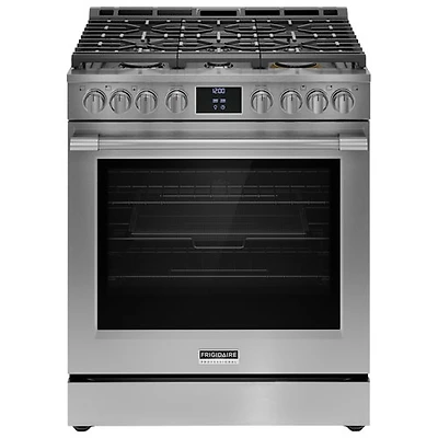 Frigidaire Pro 30" 6.0 Cu. Ft. True Convection 6-Burner Gas Air Fry Range (PCFG3080AF) - Stainless