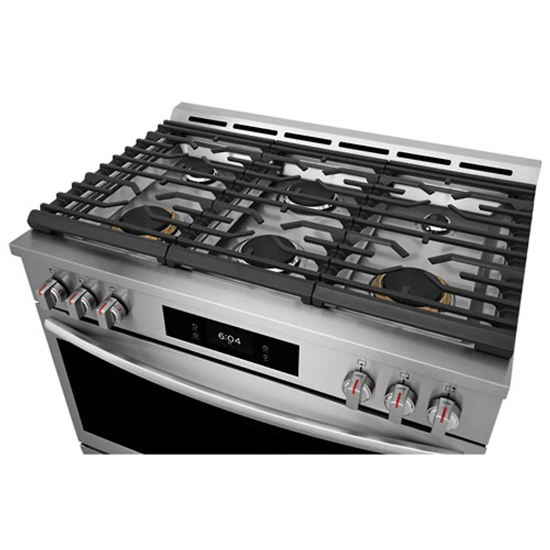 Cuisinière gaz de 36 po avec 6 brûleurs, convection véritable, friture à l'air chaud, four de 4,6 pi³ Pro de Frigidaire (GCFG3661AF) - Inox