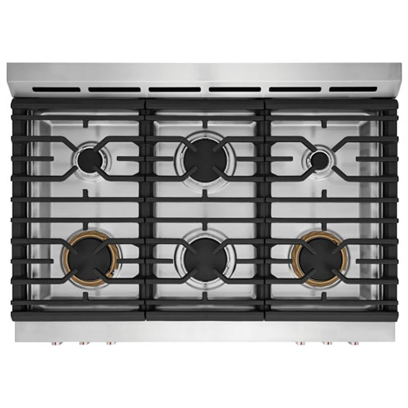 Cuisinière gaz de 36 po avec 6 brûleurs, convection véritable, friture à l'air chaud, four de 4,6 pi³ Pro de Frigidaire (GCFG3661AF) - Inox