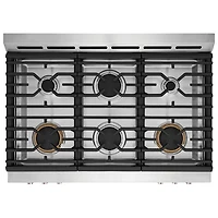 Cuisinière gaz de 36 po avec 6 brûleurs, convection véritable, friture à l'air chaud, four de 4,6 pi³ Pro de Frigidaire (GCFG3661AF) - Inox