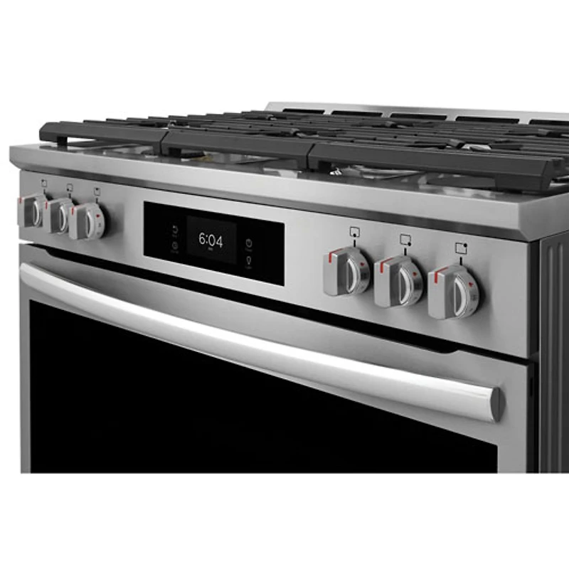 Cuisinière gaz de 36 po avec 6 brûleurs, convection véritable, friture à l'air chaud, four de 4,6 pi³ Pro de Frigidaire (GCFG3661AF) - Inox