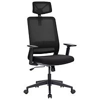 Fauteuil de bureau en filet ergonomique avec appuie-tête Expert de Naz - Noir