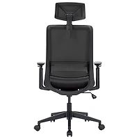 Fauteuil de bureau en filet ergonomique avec appuie-tête Expert de Naz - Noir