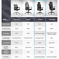 Fauteuil de bureau en filet ergonomique avec appuie-tête Expert de Naz - Noir