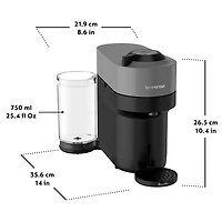 Machine à café/espresso Vertuo Pop+ de Nespresso par Breville - Gris foncé
