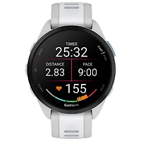 Montre intelligente Bluetooth de 45 mm Forerunner 165 Music de Garmin pour la course - Moyen/Grand - Gris brume/Blanc