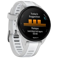 Montre intelligente Bluetooth de 45 mm Forerunner 165 de Garmin pour la course - Moyen/Grand - Gris brume/Blanc